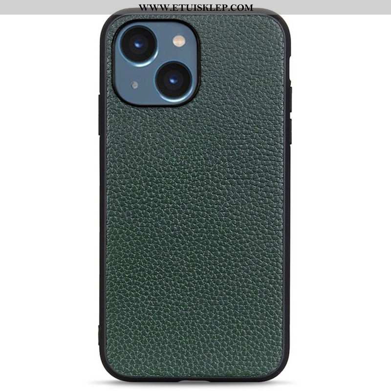 Etui do iPhone 14 Plus Prawdziwa Skóra Litchi